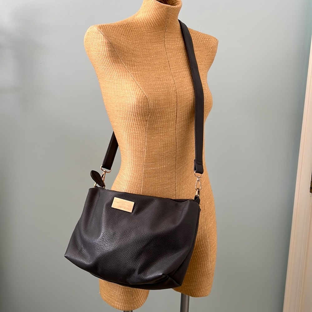Remi & Reid grey pebble vinyl crossbody